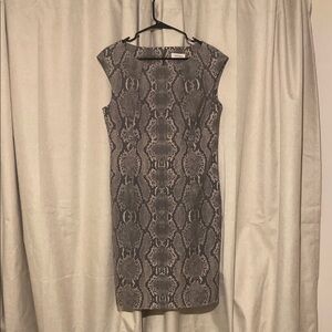 Elegant Gray Snake Print Dress